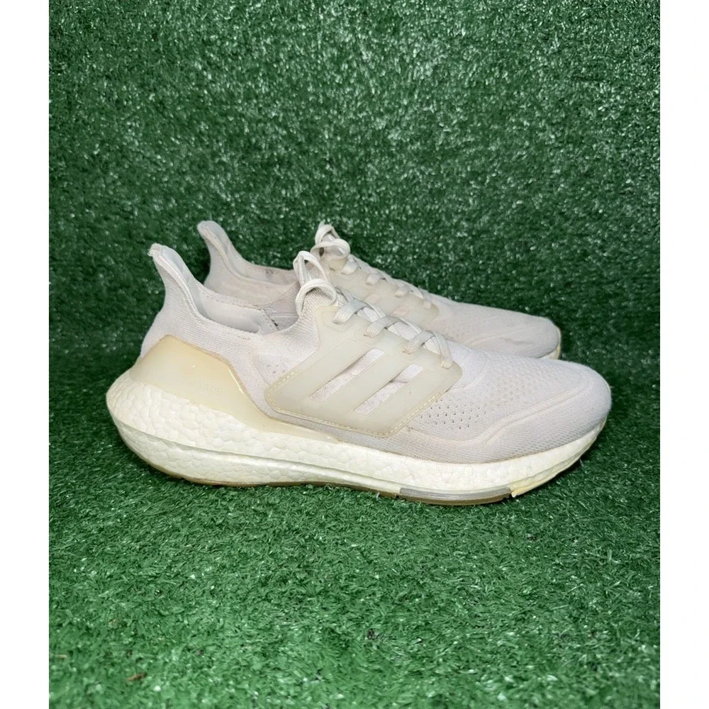 Adidas Ultra Boost 21 Women Size 8.5 White Running Shoes Comfort Sneakers FY0403
